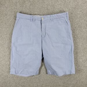 Polo Ralph Lauren Chino Shorts Mens 34 Blue Pin Point Cotton Straight Fit Casual